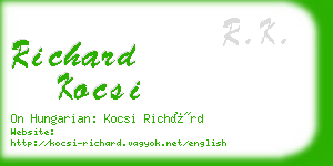 richard kocsi business card